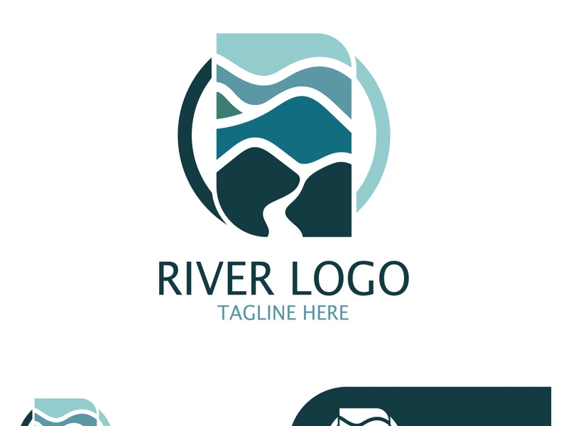 River Logo vector icon illustration design template