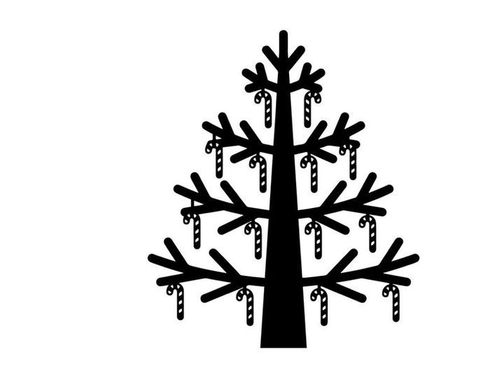 Decorative Christmas Tree with Candy Cane Ornaments and Snowflakes