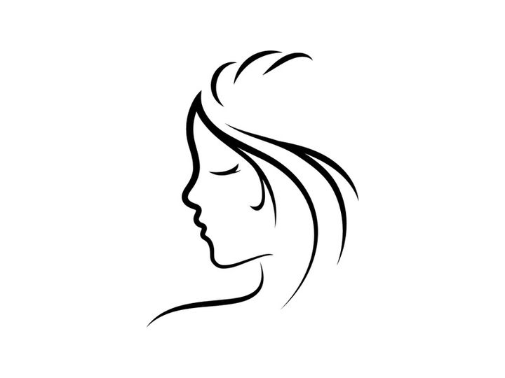 hair woman and face logo and symbols