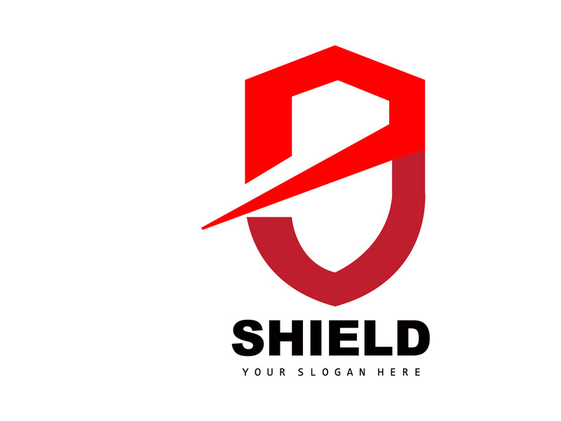 Shield Logo, Safe And Strong Security Vector, Design, Protection Simple Style, Template Brand Icon