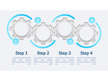 Empty circle gears vector infographic template preview picture