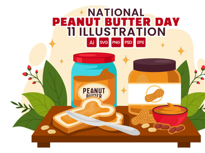 11 National Peanut Butter Day Illustration