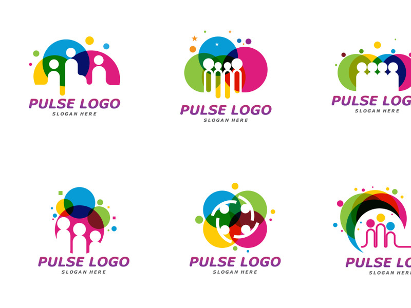Family Pulse Logo Community Vector
