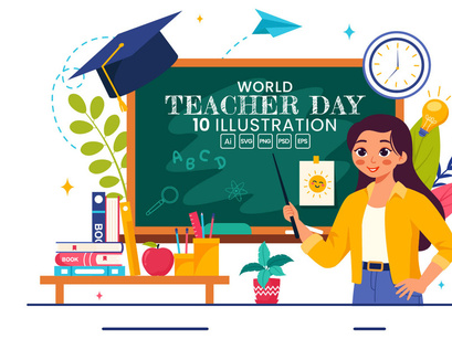 10 Happy Teacher's Day Illustration