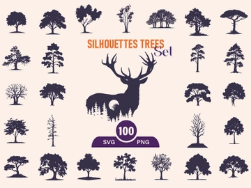 Trees Silhouettes Set preview picture