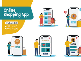 mobile app screens showcasing shopping online preview picture