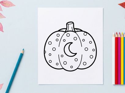 Ilustración de reloj de calabaza tallada a mano para Halloween. Reloj de tiempo vintage con luna y lunares para decoración festiva.