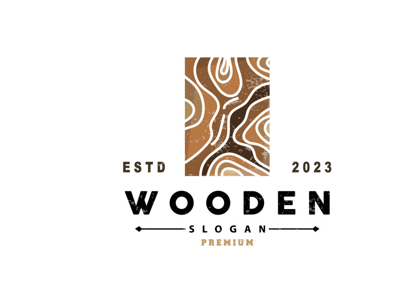 Wood Logo, Wood Fiber Bark Layer Vector