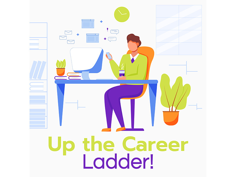 Up the career ladder social media post mockup