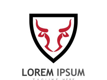 Vintage bull head horns logo preview picture