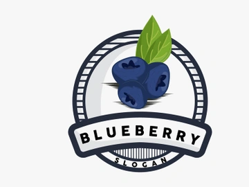 Blueberry Logo, Garden Farm Fresh Fruit Vector, Elegant Simple Design preview picture