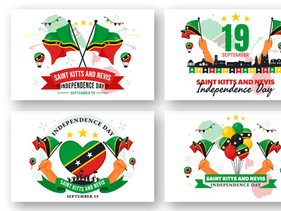 12 Independence Day Saint Kitts and Nevis Illustration