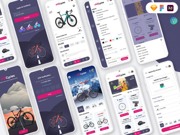 Bicycle Store Mobile App UI Kit preview picture