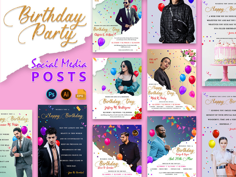 Birthday Party Social Media Posts