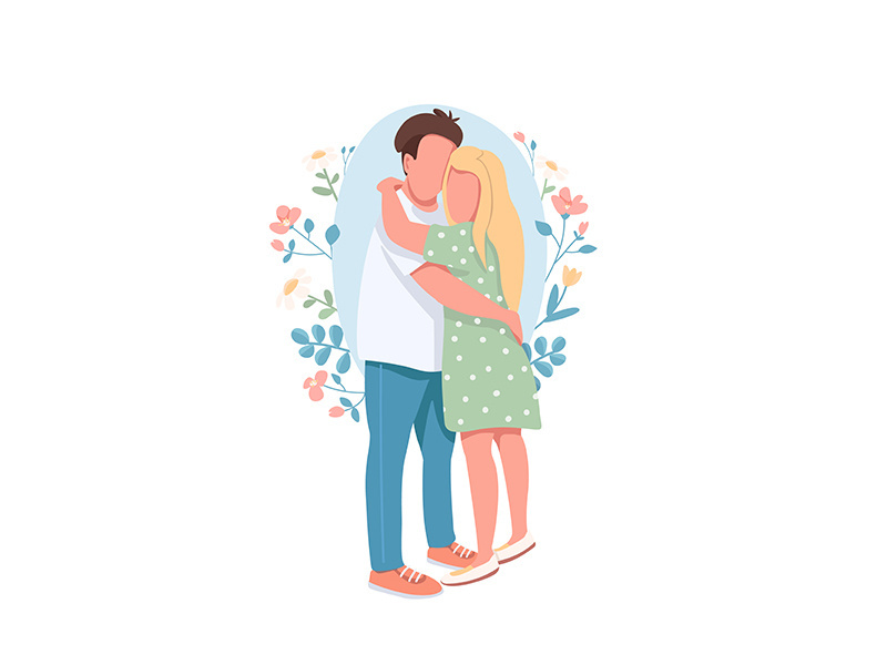 Happy couple flat concept vector illustration