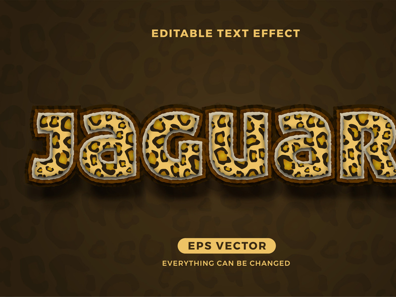 Jaguar editable text effect vector template