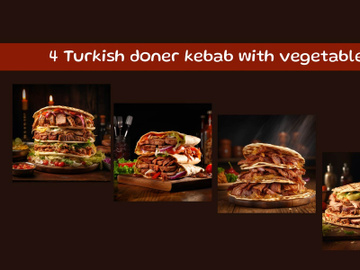 Turkish doner kebab with vegetables preview picture
