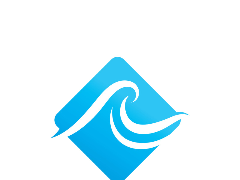 Water wave logo template. Vector illustration.