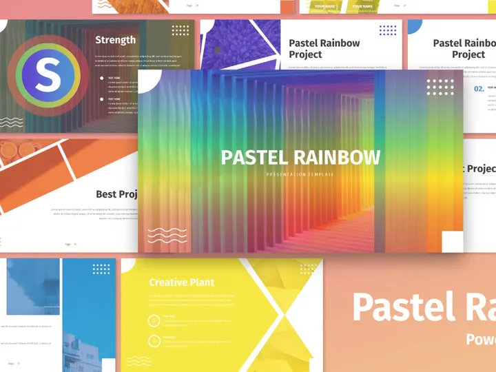Pastel Rainbow - Multipurpose Powerpoint Template
