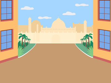 Indian plaza flat color vector illustration preview picture