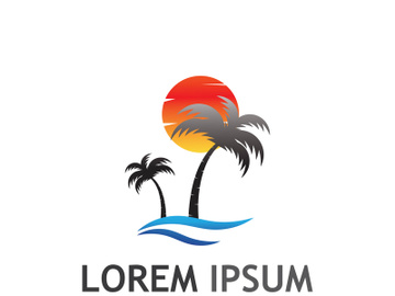 Summer palm tree logo design. preview picture