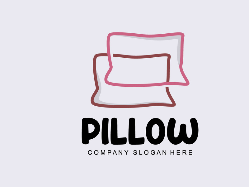 Pillow Logo, Bed Design, Dream And Sleeping Template Icon Vector