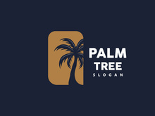 Palm Tree Logo, Beach Vector, Summer Design