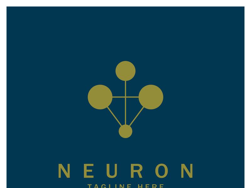 Neuron logo or nerve cell logo design,molecule logo illustration template icon with vector concept