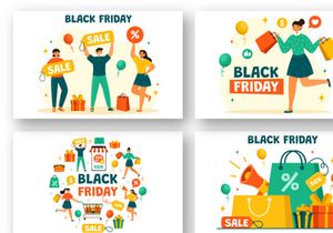 12 Black Friday Sale Event Illustration