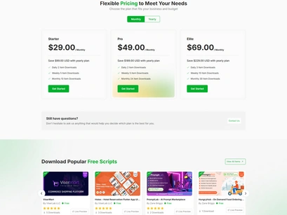 AssetFlow - Free & Subscription Based Code And Theme Marketplace v1.0.0