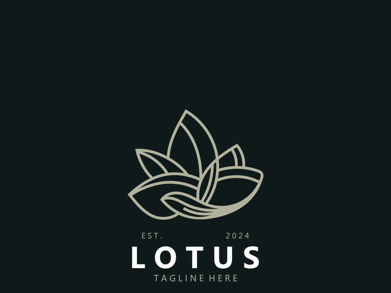 Lotus flower minimalist design, elegance Lotus flower logo template