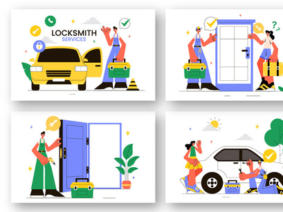9 Locksmith Service Illustration
