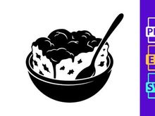 Dessert bowl with ice cream and spoon