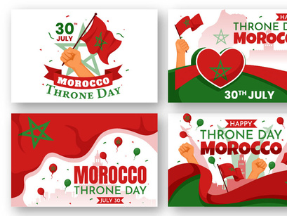 12 Morocco Throne Day Illustration