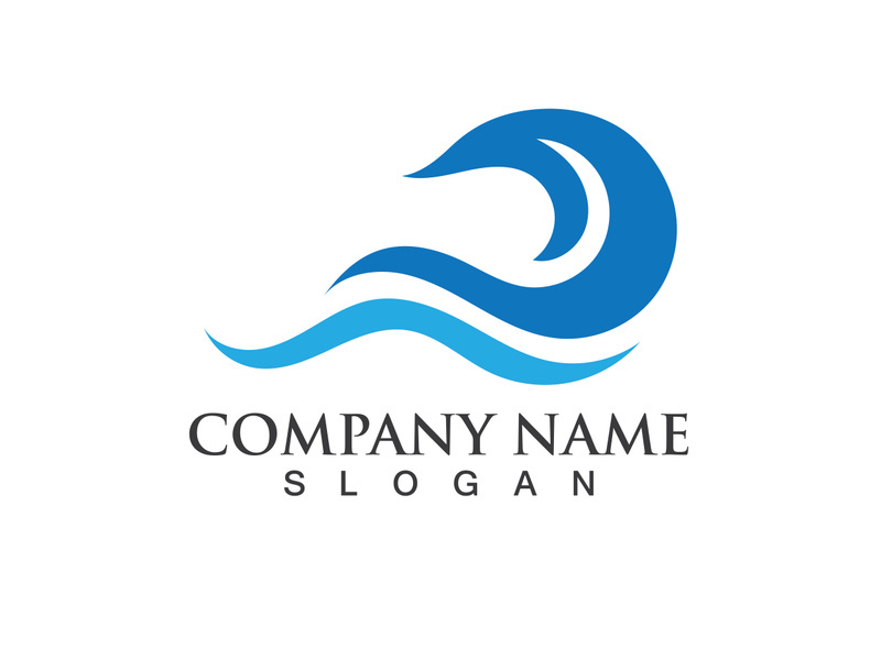 water wave logo design template
