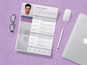 Download Cv/Resume Template and Mock-up PSD preview picture