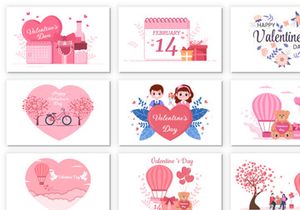 25 Happy Valentine's Day Flat Design Illustration