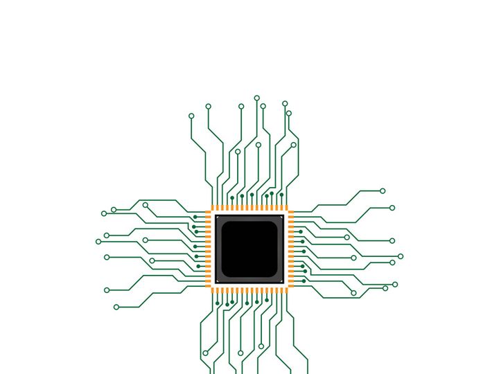 Circuit processor symbol and icon