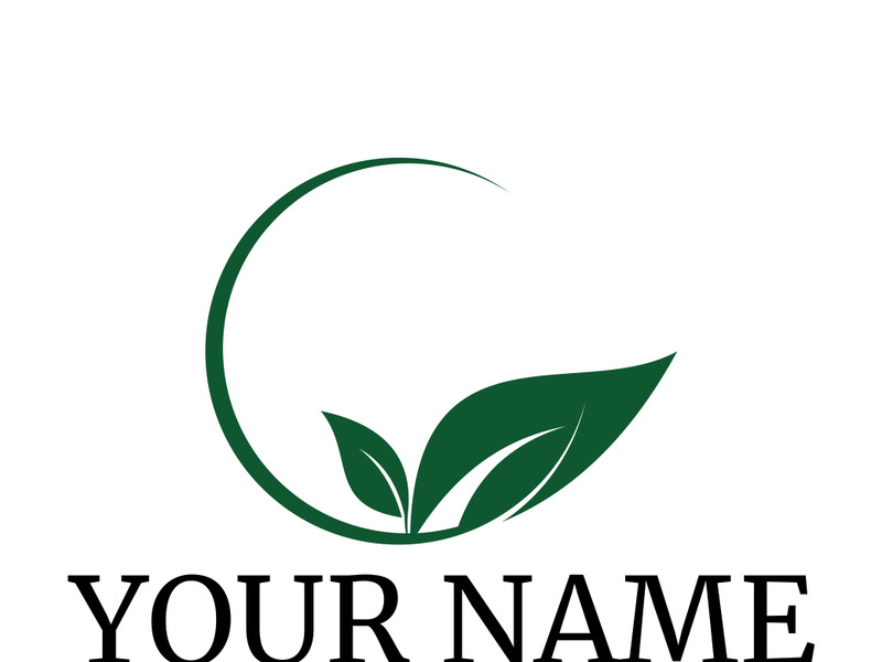 Green leaf logo design vector illustration
