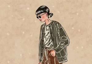 Illustration hand drawing images fashion girl