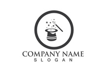 magic hat logo vector icon