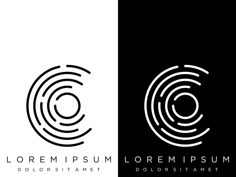 Modern human fingerprint logotype. Fingerprint for identity, business card, technology, digital.
