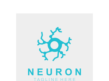 Neuron logo or nerve cell healthy abstract molecule illustration preview picture