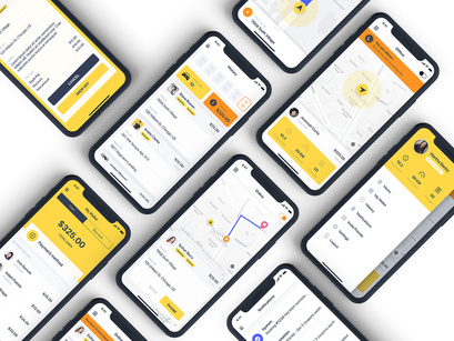 Taxi Driver Booking UI Kit for ADOBE XD