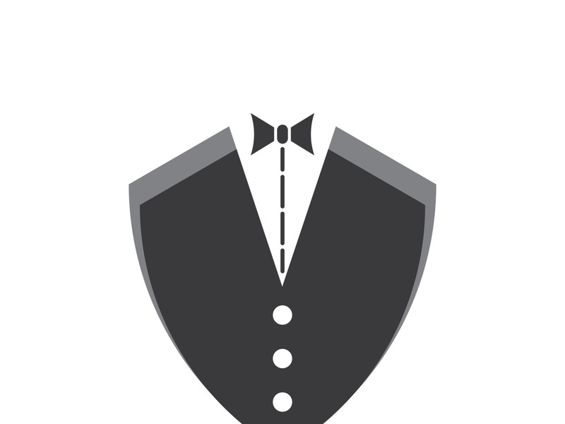 Classic tie icon and suit fashion man logo design