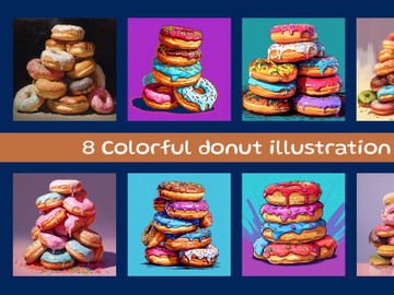 Colorful donut illustration preview picture