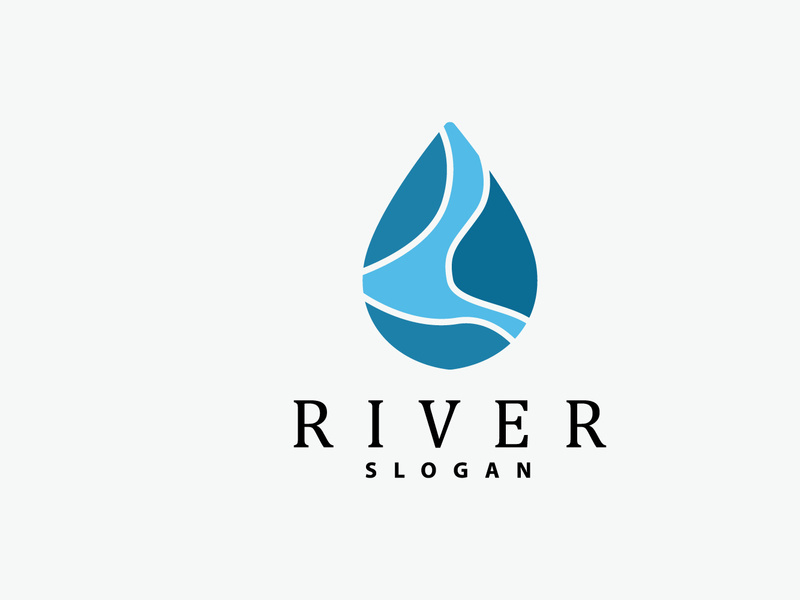 River Logo Design River Creek Vector