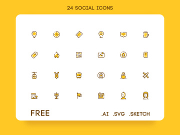 24 Free Social Icon Set preview picture