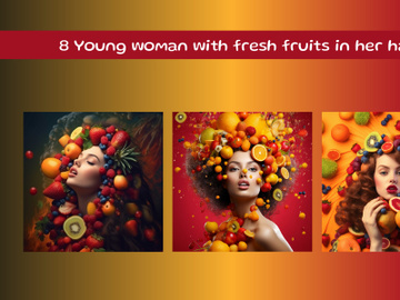 Young woman with fresh fruits in her hair preview picture