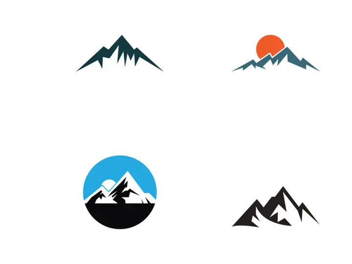 Mountain or mountains silhouette logo.Logos for climbers, photographers, businesses.